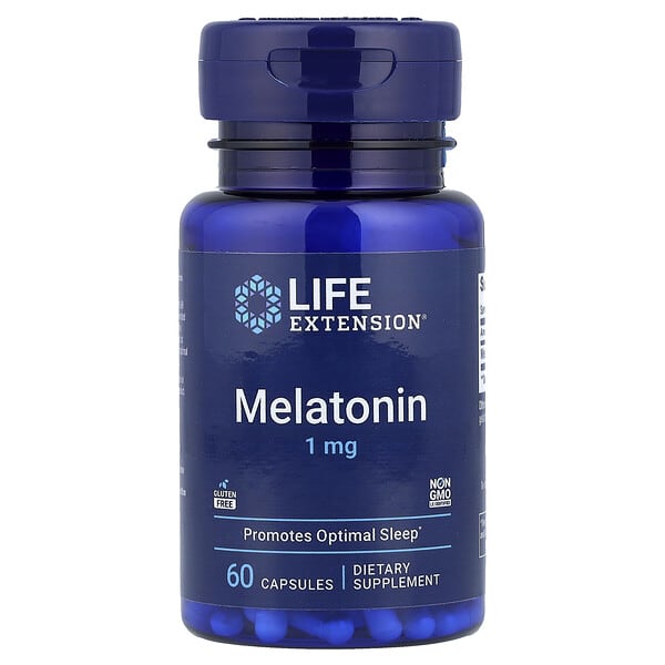 Life Extension, Мелатонин, 1 mg, 60 капсули