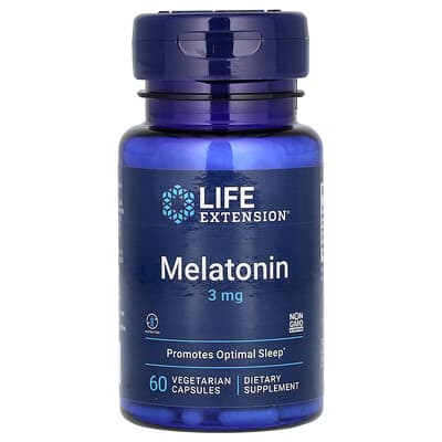 Life Extension, Melatonin, 3 mg, 60 Vegetarian Capsules