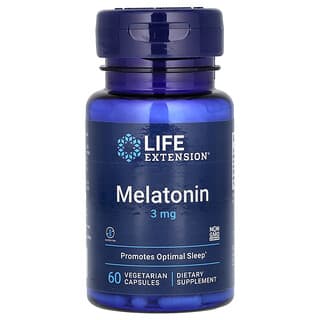 Life Extension, Мелатонин, 3 мг, 60 вегетарианских капсул