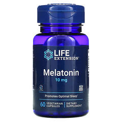 Life Extension, Мелатонин, 10 мг, 60 вегетарианских капсул