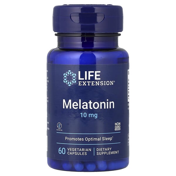 Life Extension, 멜라토닌, 10 mg, 채식주의 캡슐 60정