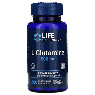 Life Extension, ل-جلوتامين، 500 ملجم، 100 كبسولة نباتية
