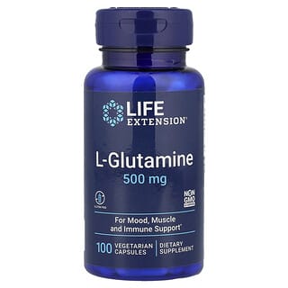 Life Extension, L-glutamin, 500 mg, 100 vegetáriánus kapszula