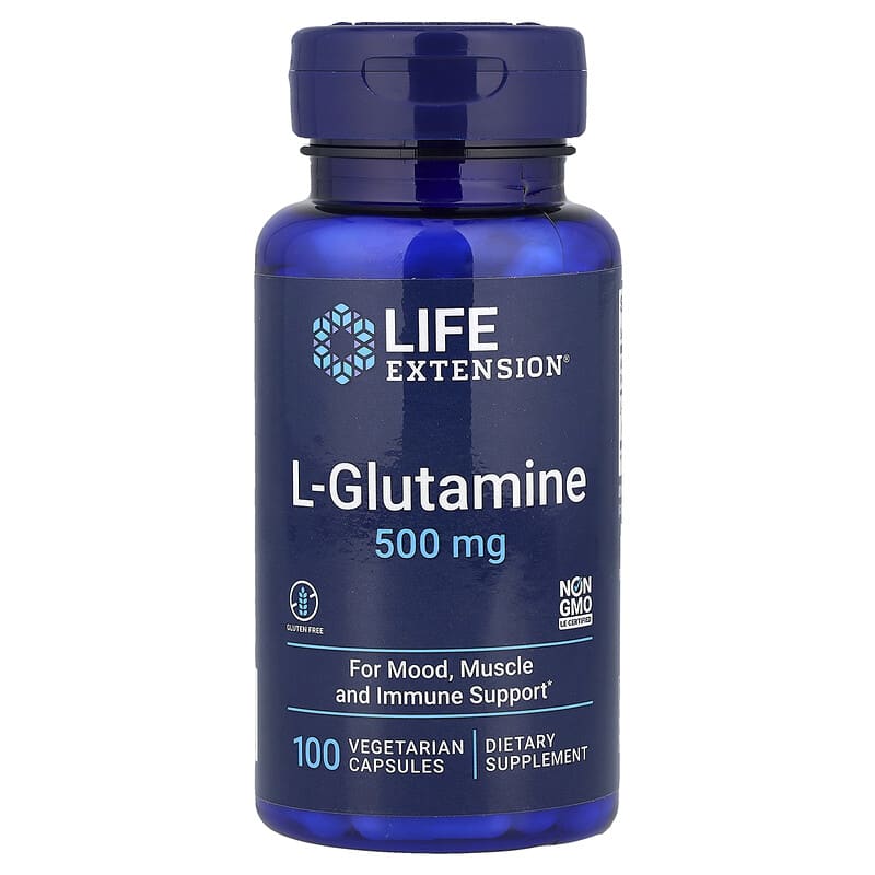 L-Glutamine, 500 mg, 100 Vegetarian Capsules