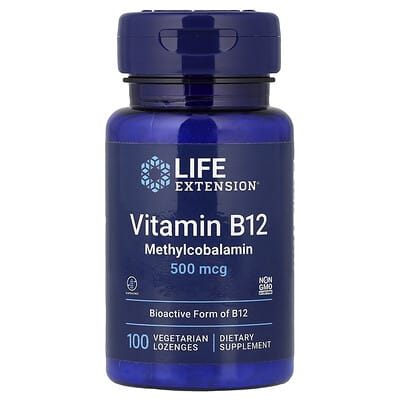 Life Extension, Vitamin B12, Methylcobalamin, 500 mcg, 100 Vegetarian Pastilles