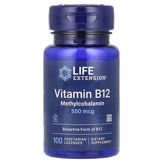 Life Extension, Vitamina B12, Metilcobalamina, 500 mcg, 100 pastillas vegetales