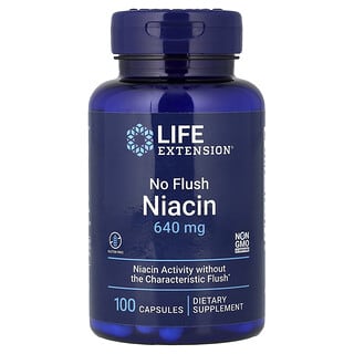 Life Extension, No Flush Niacin, 640 mg, 100 Capsules