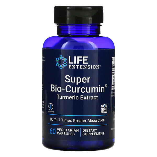 Life Extension, Super Bio-Curcumin, куркумін, 60 вегетаріанських капсул