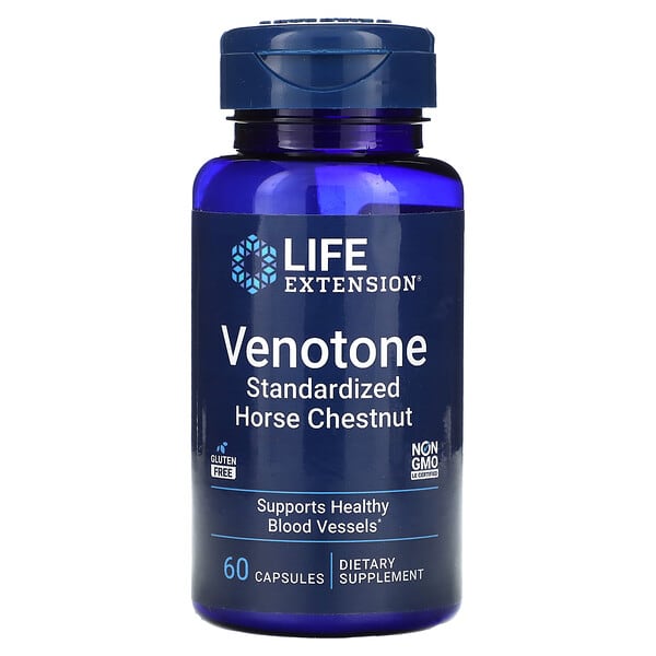 Life Extension, Venotone, Standardized Horse Chestnut, Ergänzungsmittel zur Unterstützung der Blutgefäße und Gefäßfunktion, standardisierte Rosskastanie, 60 Kapseln