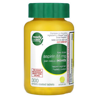 Life Extension, Aspirina, Baixa Dosagem com Revestimento para sua Segurança, 81 mg, 300 Comprimidos com Revestimento Entérico