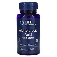 Life Extension, альфа-липоевая кислота с биотином, 60 капсул