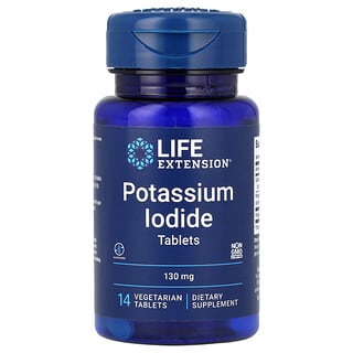 Life Extension, Potassium Iodide, Kaliumiodid, 130 mg, 14 pflanzliche Tabletten