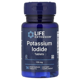 Life Extension, Kaliumjodid, 130 mg, 14 vegetariske tabletter