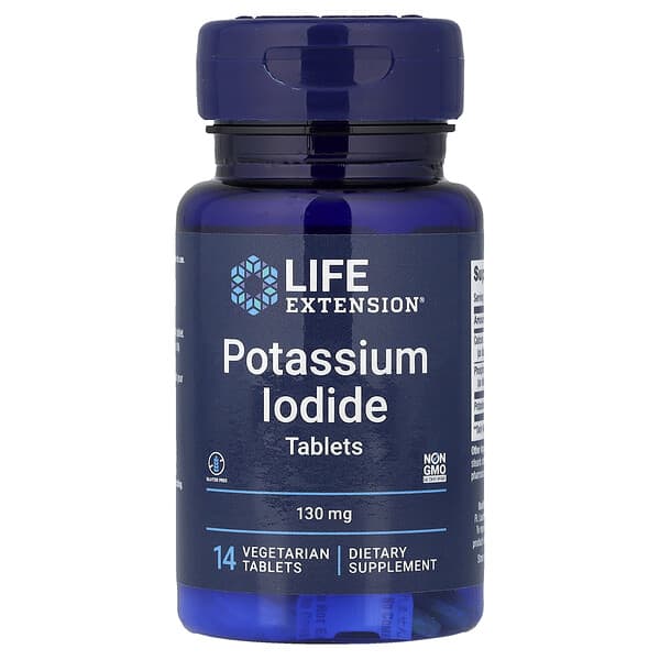 Life Extension, 碘化鉀，130 毫克，14 片素食片