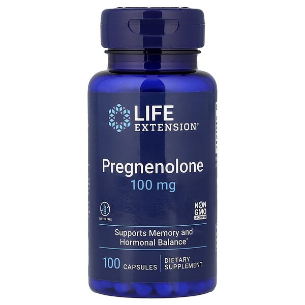 Pregnenolone, 100 mg, 100 Capsules