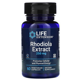 Life Extension, экстракт родиолы, 250 мг, 60 вегетарианских капсул