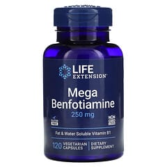 Life Extension, Mega Benfotiamine, 250 mg, 120 Vegetarian Capsules