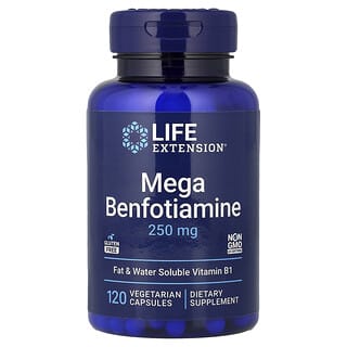 Life Extension, Мега-бенфотиамин, 250 мг, 120 вегетарианских капсул
