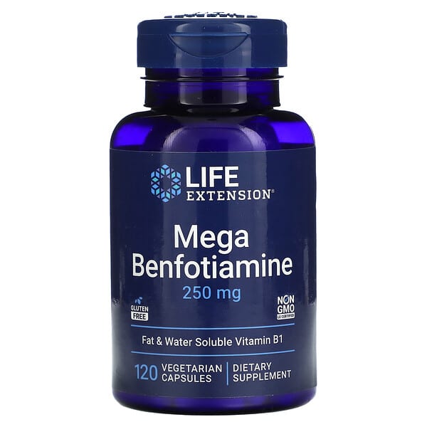 Life Extension, Mega Benfotiamine, 250 mg, 120 Vegetarian Capsules
