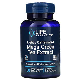 Life Extension‏, מגה תמצית תה ירוק, מכיל כמות קטנה של קפאין, 100 כמוסות צמחיות