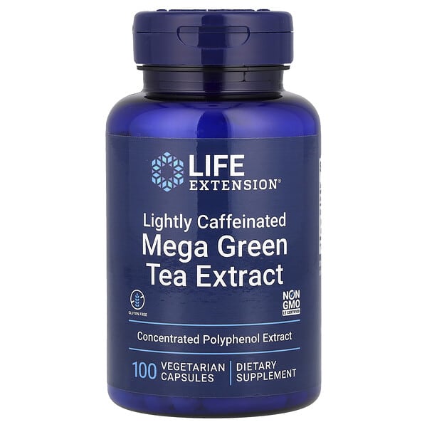 Life Extension, 超級綠茶提取物，含少量咖啡萃取，100 粒素食膠囊（每粒膠囊 725 毫克）