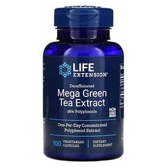 Life Extension, メガ緑茶エキス、カフェインレス、植物性カプセル100粒