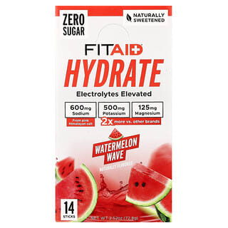 FITAID, Hidratante, Ondas de sandía, 14 barritas, 5,2 g (0,18 oz)