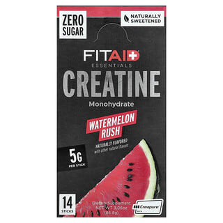 FITAID, Productos esenciales, Monohidrato de creatina, Ráfaga de sandía, 14 sobrecitos, 6,2 g (0,22 oz) cada uno