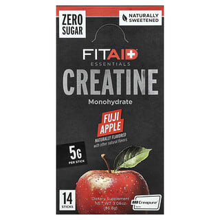 FITAID, Productos esenciales, Monohidrato de creatina, Manzana fuji, 14 sobrecitos, 6,2 g (0,22 oz) cada uno