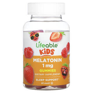 Lifeable, Kids Melatonin Gummies, Natural Berry, 1 mg, 60 Gummies