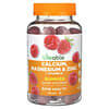 Calcium, Magnesium und Zink + Vitamin-D3-Fruchtgummis, natürliche Himbeere, 90 Fruchtgummis