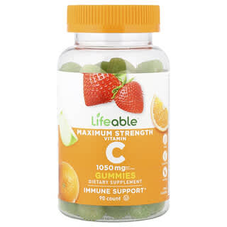 Lifeable, Vitamin C Gummies, Maximum Strength, Fruit, 90 Gummies (350 mg per Gummy)