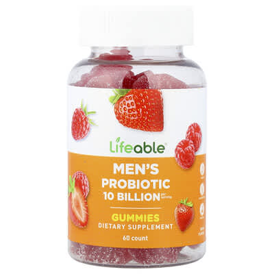 Lifeable, Men's Probiotic Gummies, Berry, 60 Gummies (5 Billion per Gummy)