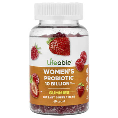 Lifeable, Women's Probiotic Gummies, Berry, 60 Gummies (5 Billion CFU per Gummy)