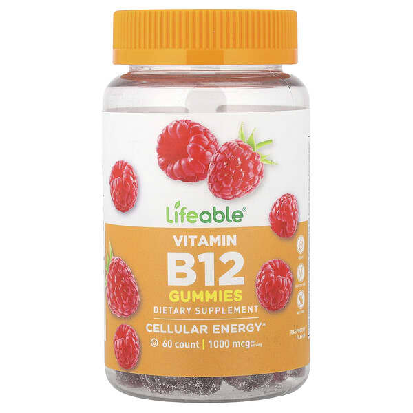 Lifeable, Vitamin B12 Gummies, Raspberry, 60 Gummies (500 mg per Gummy) — product photo 1
