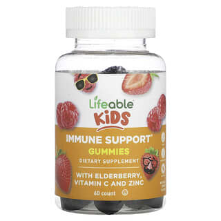 Lifeable, Kids Immune Support Gummies, Natural Berry, 60 Gummies