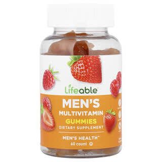 Lifeable, Gummies Mutivitamin Lelaki, Beri Asli, 60 Gummies