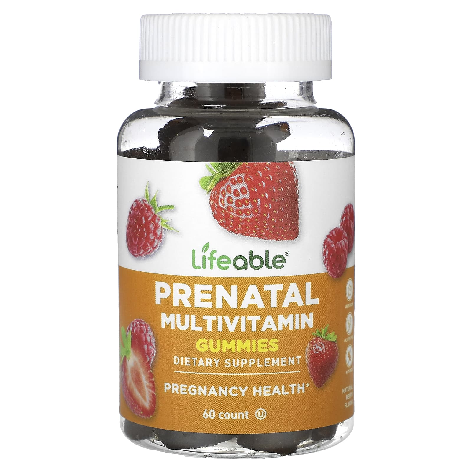 Lifeable, Prenatal Multivitamin Gummies, Natural Berry, 60 Gummies