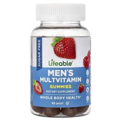 Lifeable, Men's Multivitamin Gummies, Sugar Free, Berry, 60 Gummies