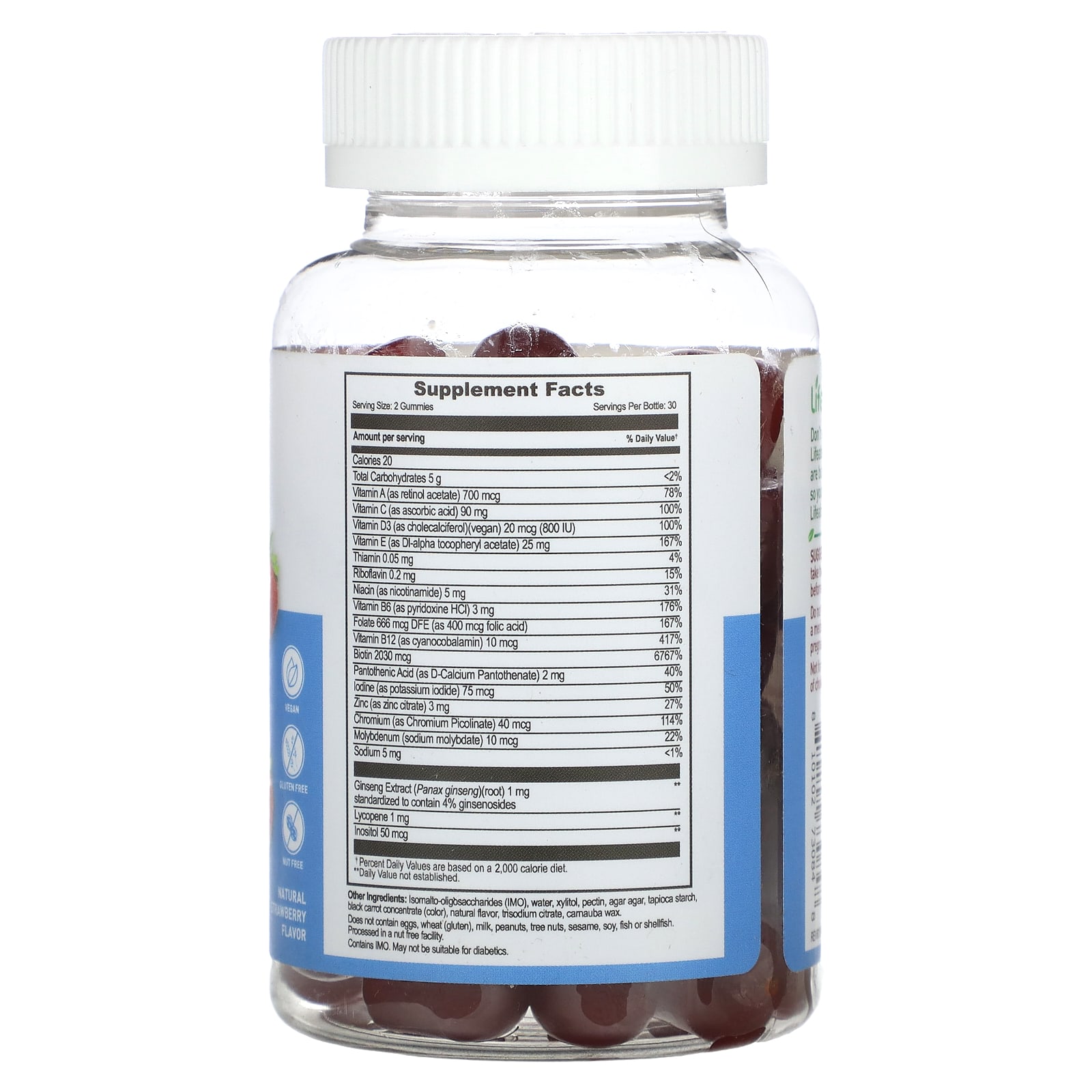 Lifeable, Women's Multivitamin Gummies, Sugar Free, Natural Strawberry