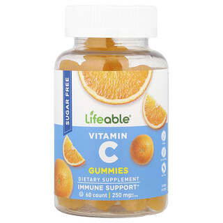 Lifeable, Vitamin C Gummies, Citrus , 250 mg, 60 Gummies (125 mg per Gummy)