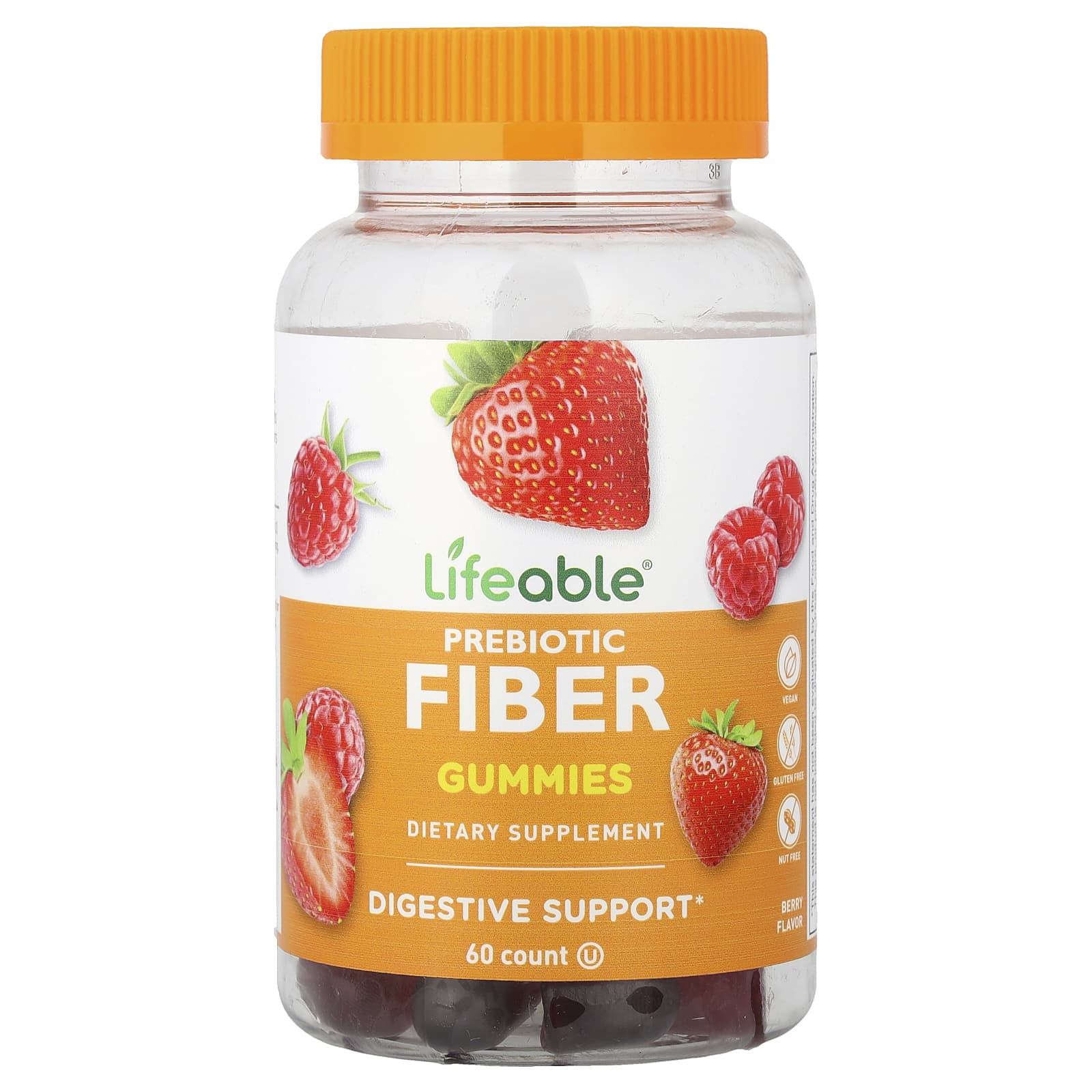 Lifeable Prebiotic Fiber Gummies – Berry – 60 gommes de Lifeable