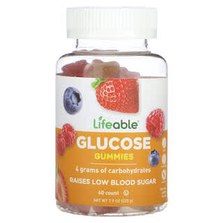Lifeable, Glucose Gummies, Natural Berry, 60 Gummies