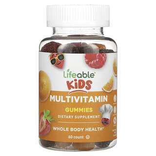 Lifeable, Suplemento multivitamínico para niños, Fruta natural, 60 gomitas