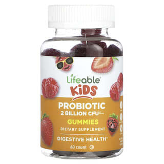 Lifeable, Kids Probiotic Gummies, Natural Berry, 1 Billion CFU, 60 Gummies
