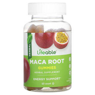 Lifeable, Maca Root Gummies, Natürliche Passionsfrucht, 60 Fruchtgummis