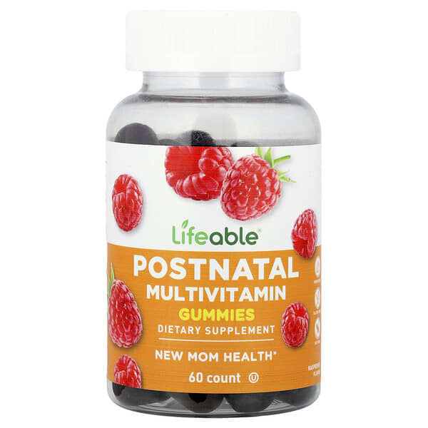Postnatal Multivitamin Gummies, Raspberry, 60 Gummies