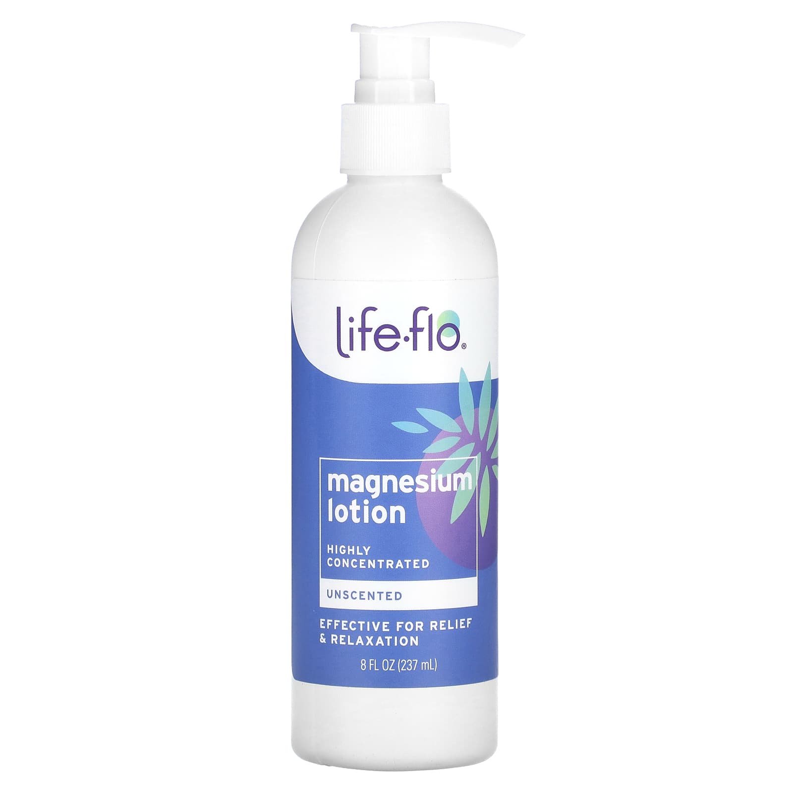 Lifeflo, Magnesium Lotion, Highly Concentrated, Unscented, 8 fl oz