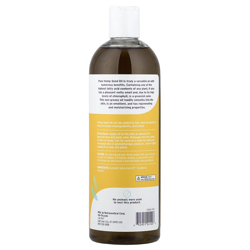 Pure Hemp Seed Oil, 16 fl oz (473 ml) Pure Hemp Seed Oil, 16 fl oz (473 ml)