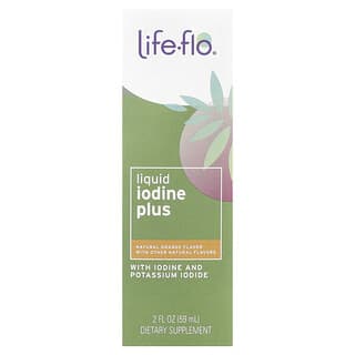 Life-flo, Liquid Iodine Plus, flüssiges Jod, natürlicher Orangengeschmack, 150 mcg, 59 ml, (2 fl. oz.)